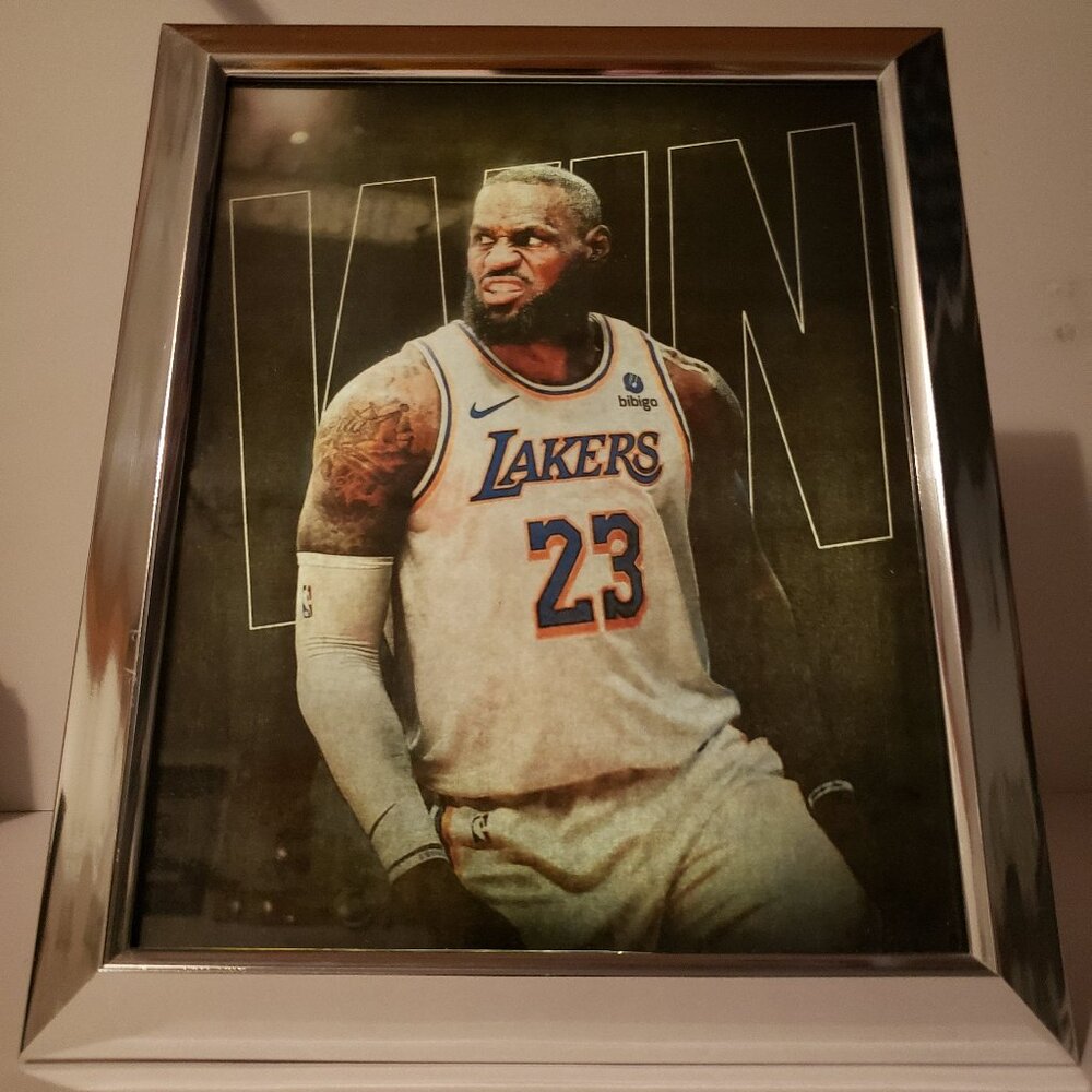 Wall Art LeBron James 9x10 Framed Print with Back Light Battery Operated